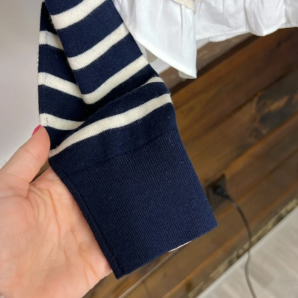 Veronica Beard Ollie Ruffle Hem Sweater- M‎